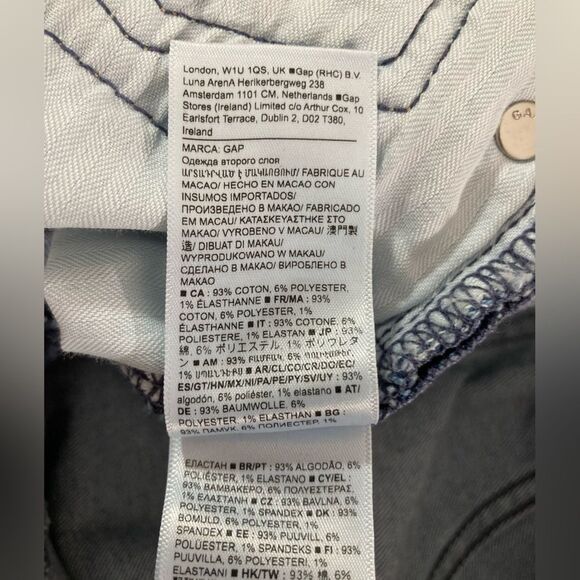 Gap Jeans Women’s 12 Short Blue Denim Mid Rise Slim Fit Raw Hem Vintage Style - Picture 9 of 13